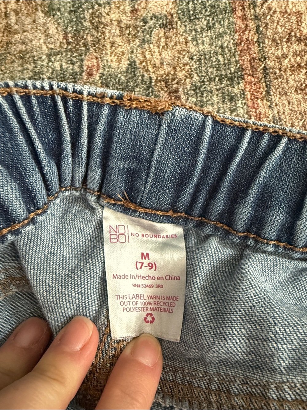 NOBO Medium Blue Distressed Denim Drawstring Shorts - Picture 3 of 3